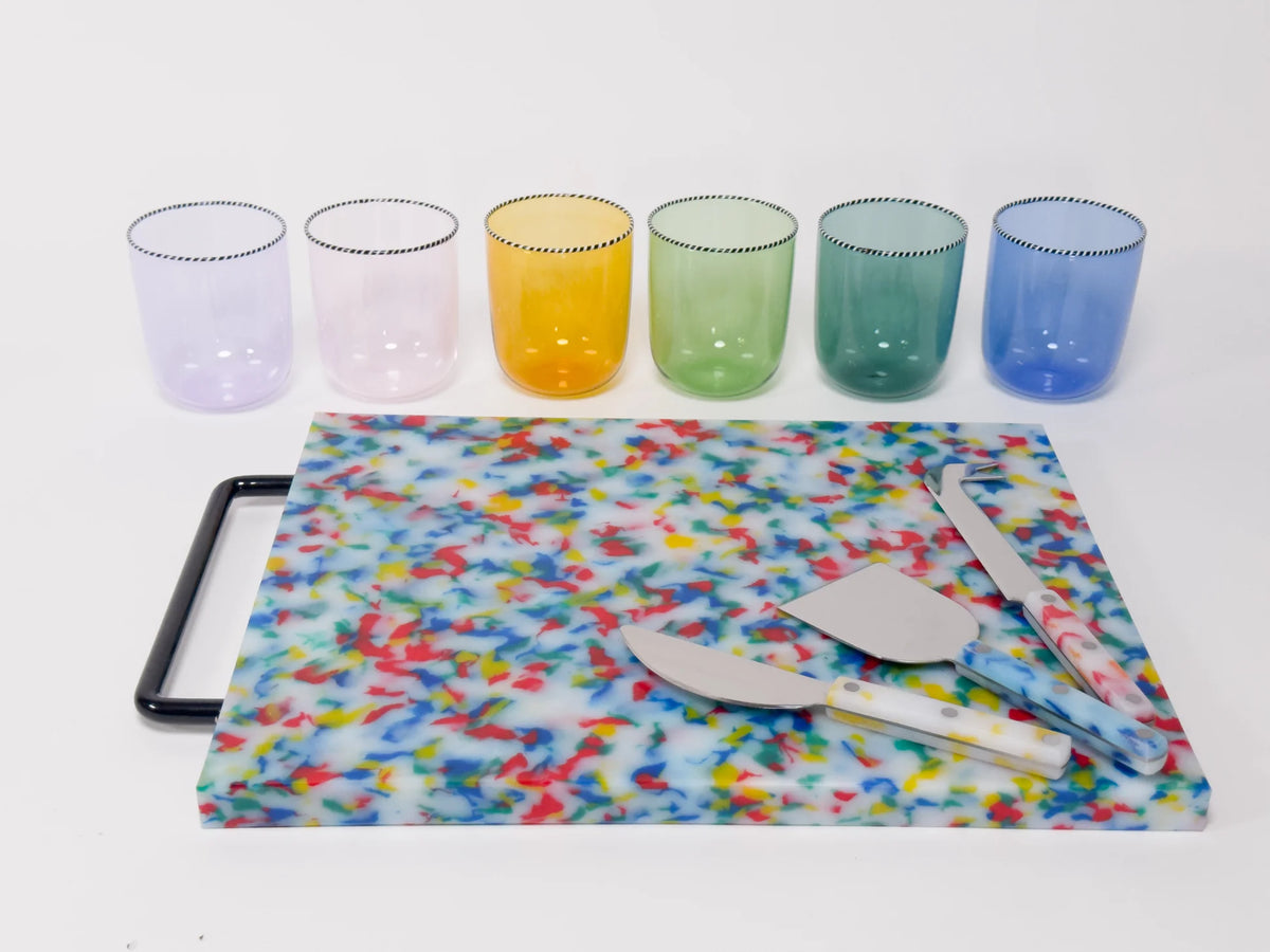 Striped Rim Glass