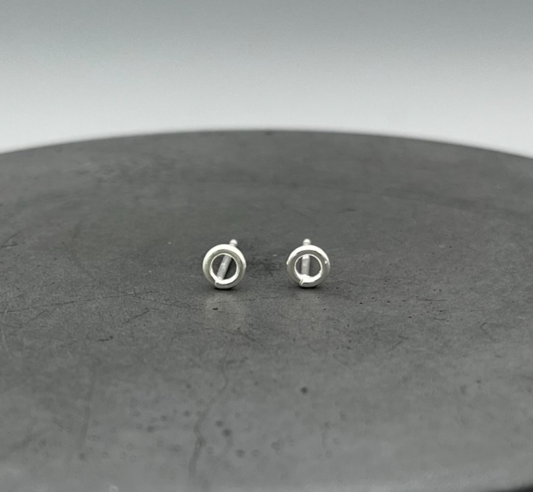 STS244 | Silver Mini Circle Stud Earrings