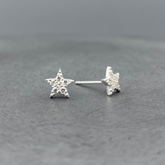 STS328 | Silver Pave Star Post Earrings