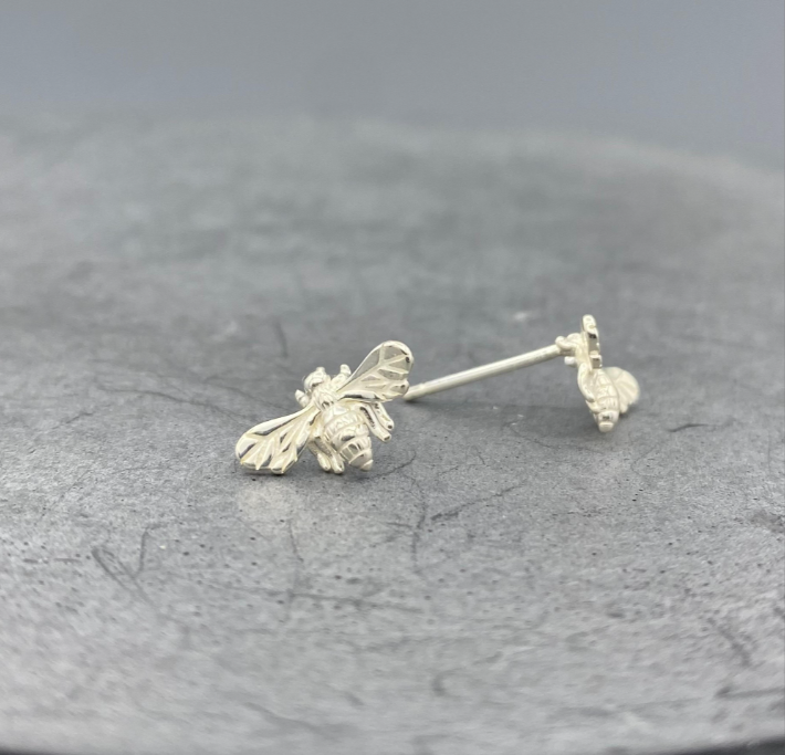 STS403 | Silver Small Bee Stud Earrings