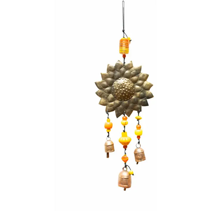 Sunny Sunflower with Beads & Bells Chime