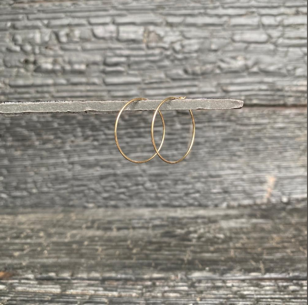 H-GF 25 | Gold Filled Thin Wire Hoop Earrings (25mm)