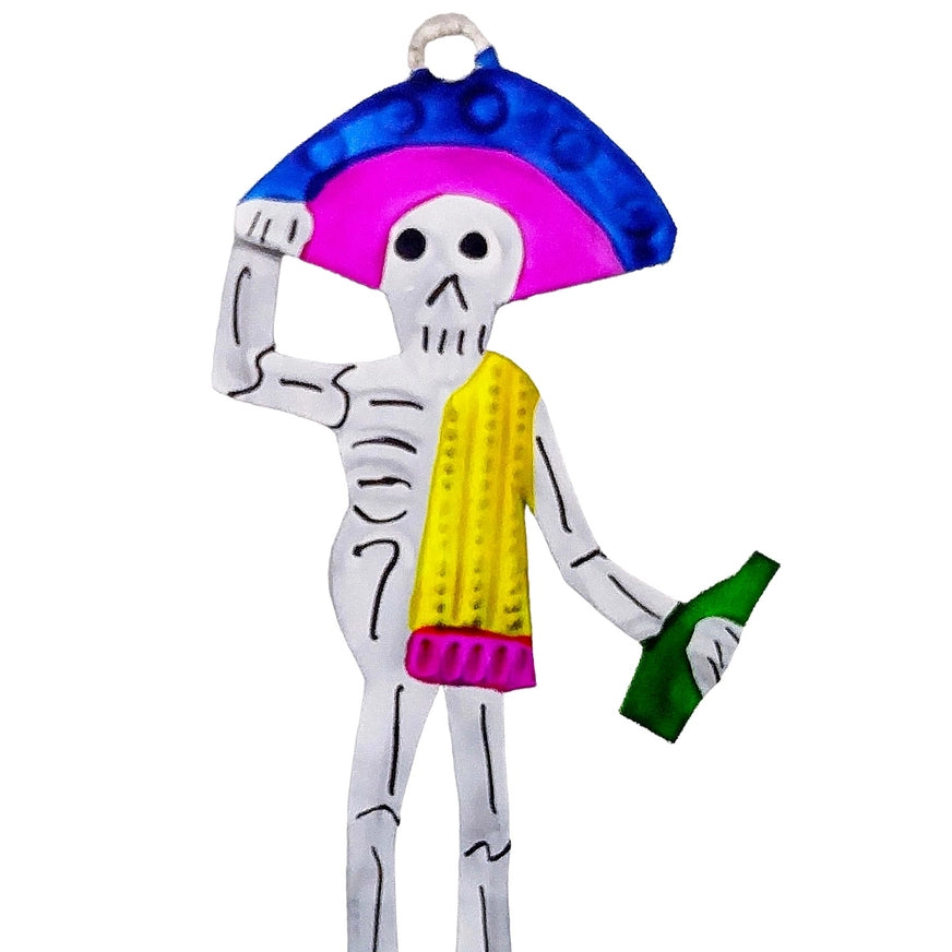 Tin Day of the Dead Skeleton w/Hat
