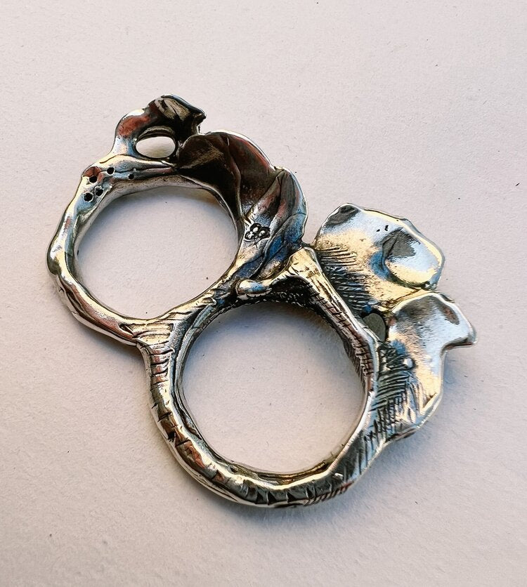 Silver Two Finger Sculptural Garden Ring