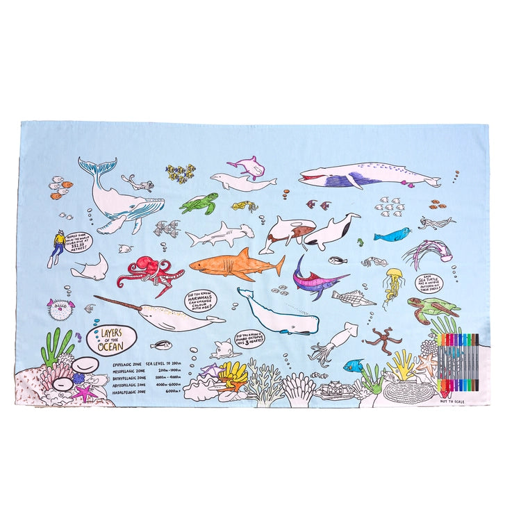 Eat Sleep Doodle Under the Sea Tablecloth