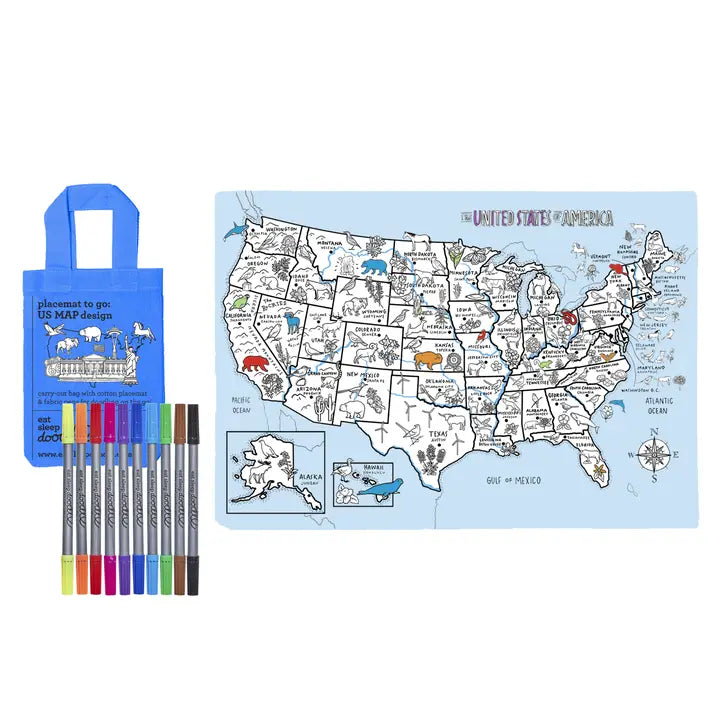 Eat Sleep Doodle US Map Placemat