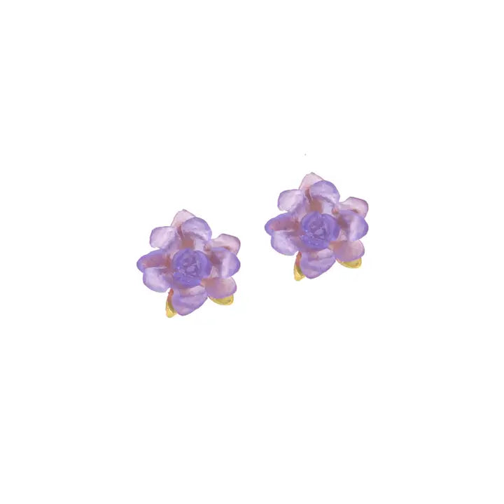 Water Lily Post Earrings Lavender