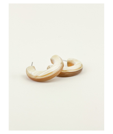 Thick Hoop Earrings - White Horn