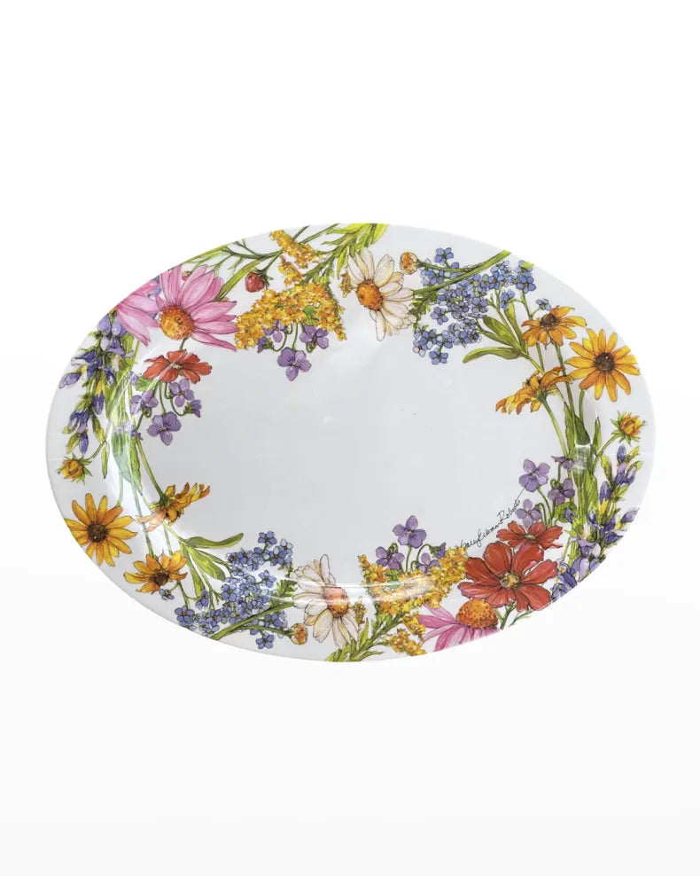 Bamboo Table Wildflower Oval Platter