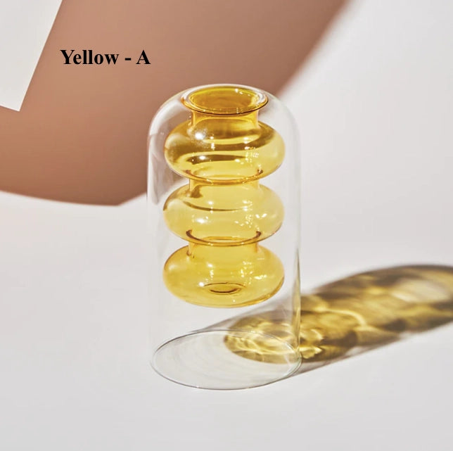 Nordic Hydroponic Glass Vase - Yellow A