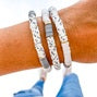 Gray/White Dalmatian Heishi Bracelet