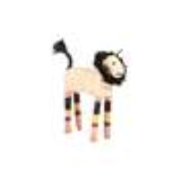 Raffia Lion - Peach & Black