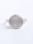 Oval Druzy w/Diamond Ring (silver)