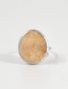 Egg Shaped Druzy Ring w/CZ (silver)