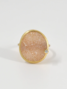 Egg Shaped Druzy Ring w/CZ (gold)