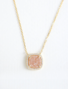 Glitter Druzy w/CZ Necklace (gold)