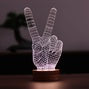 3D Victory Sign LED Lamp