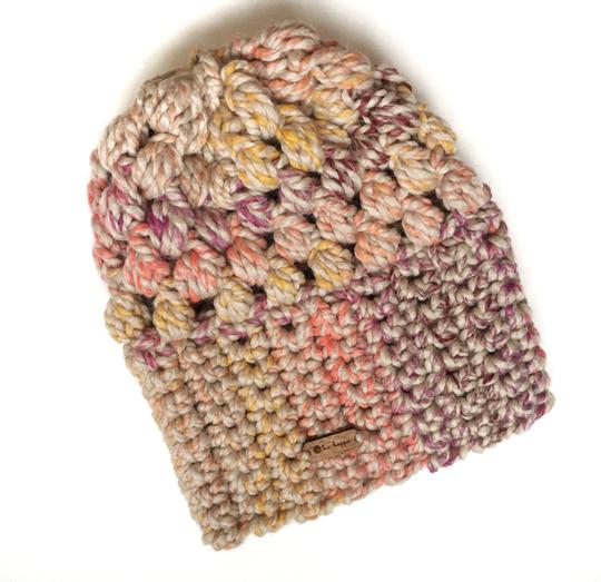 B.E. Happe Designs Hand Knit Puff Stitch Slouch Hat
