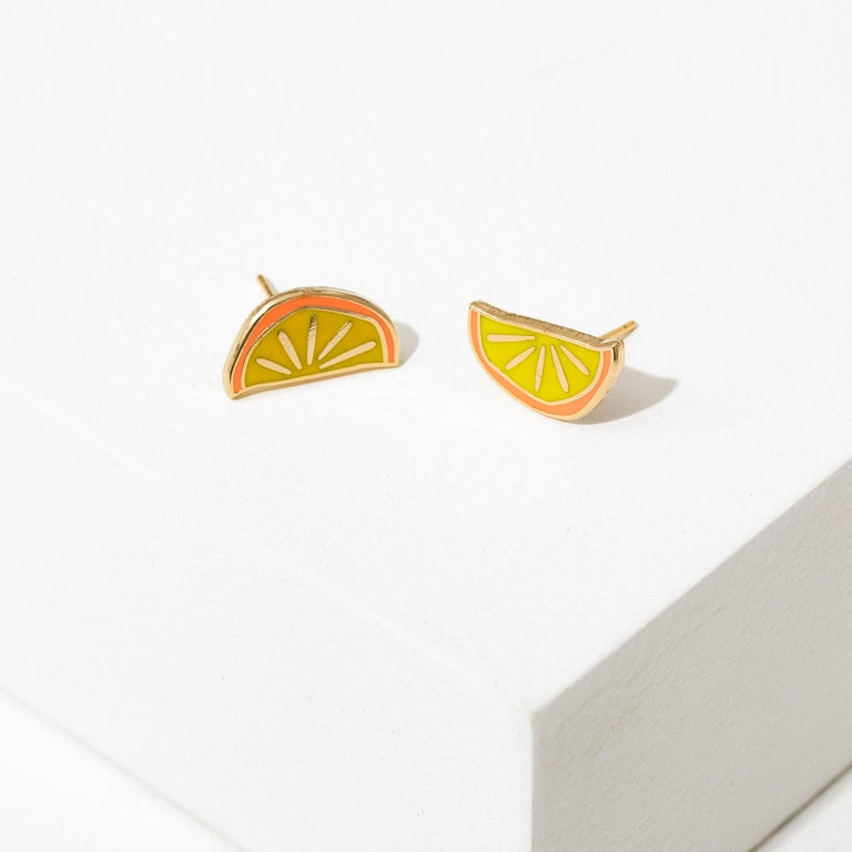 Orange Slice Post Earrings