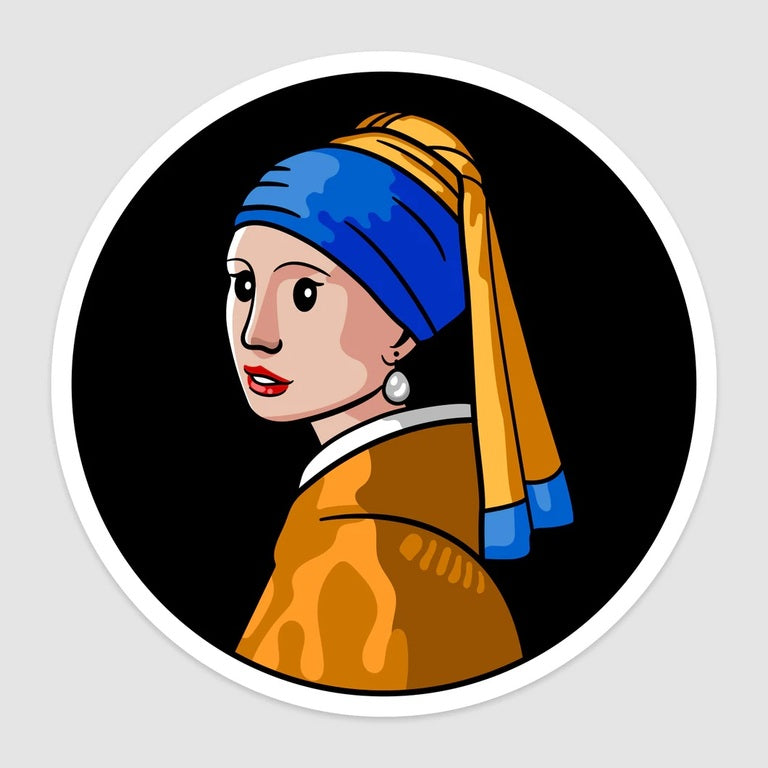 Vermeer Girl with Pearl Earring Sticker
