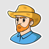 Van Gogh Self Portrait with Straw Hat Sticker