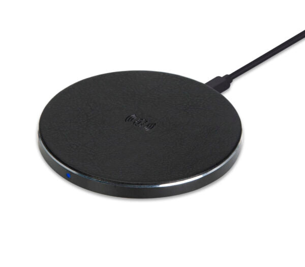 Black Leather Wireless Charging Pad