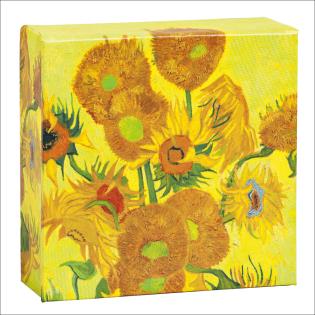 Van Gogh Sunflowers / Irises Mini Fliptop Notecard Box