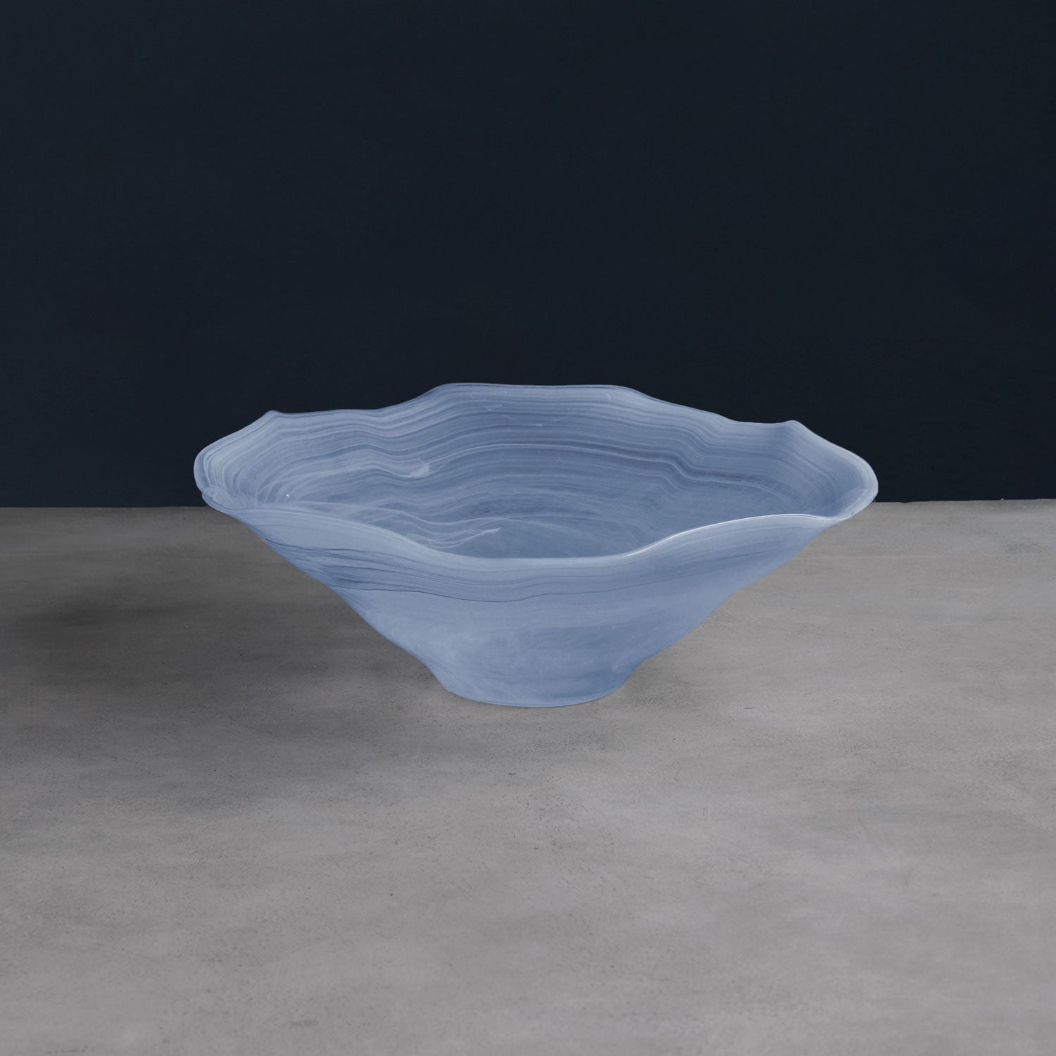 Glass Alabaster Wave Large Bowl