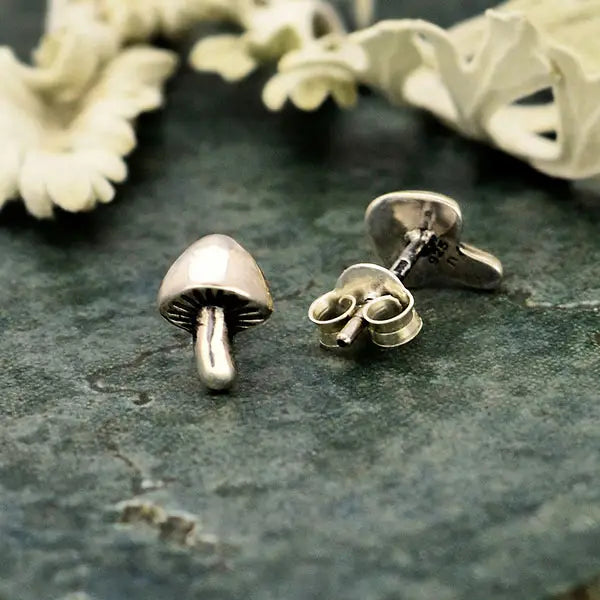 Mushroom Post Earrings (recycled sterling silver)