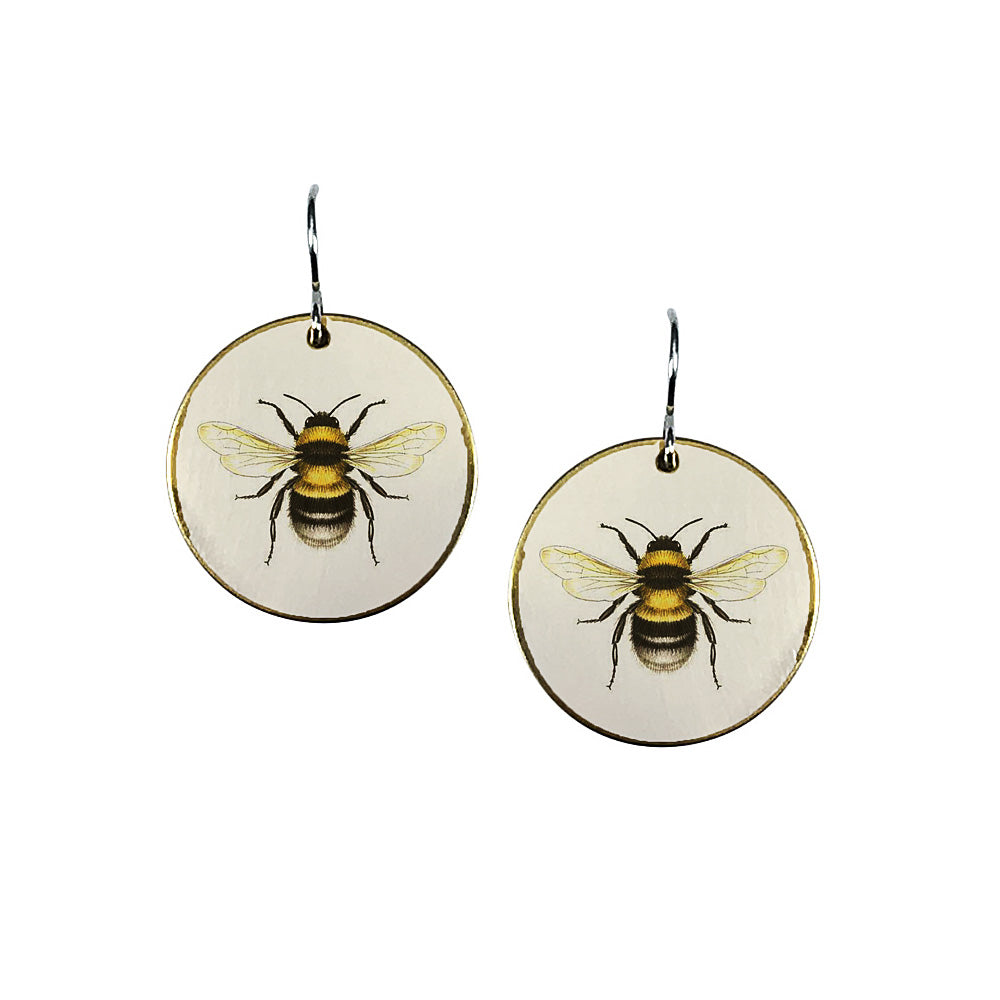 Bee Disc Earrings