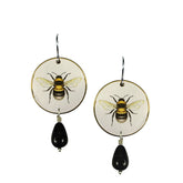 Bee Disc w/Bead Earrings