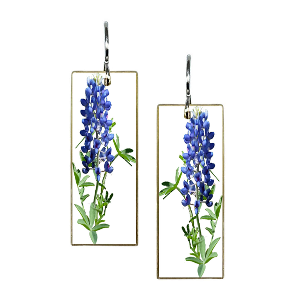 Blue Bonnet Med Rectangle Earrings