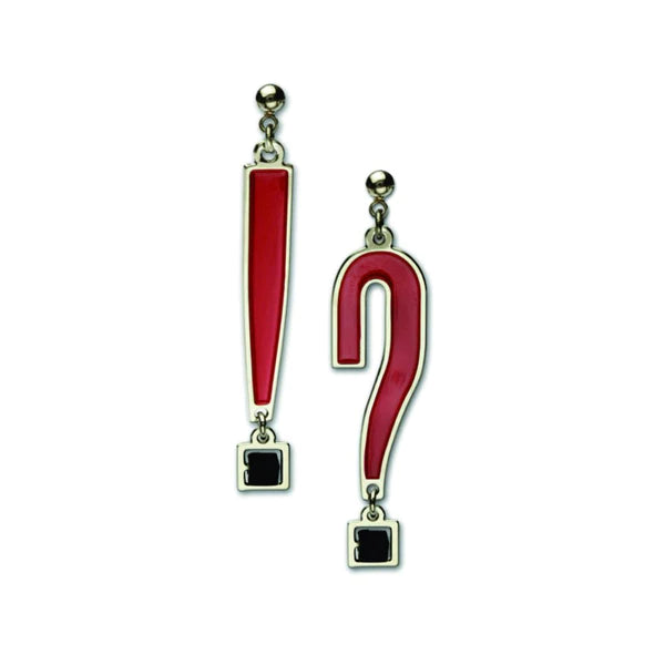 Exclamation & Question Earrings (red)