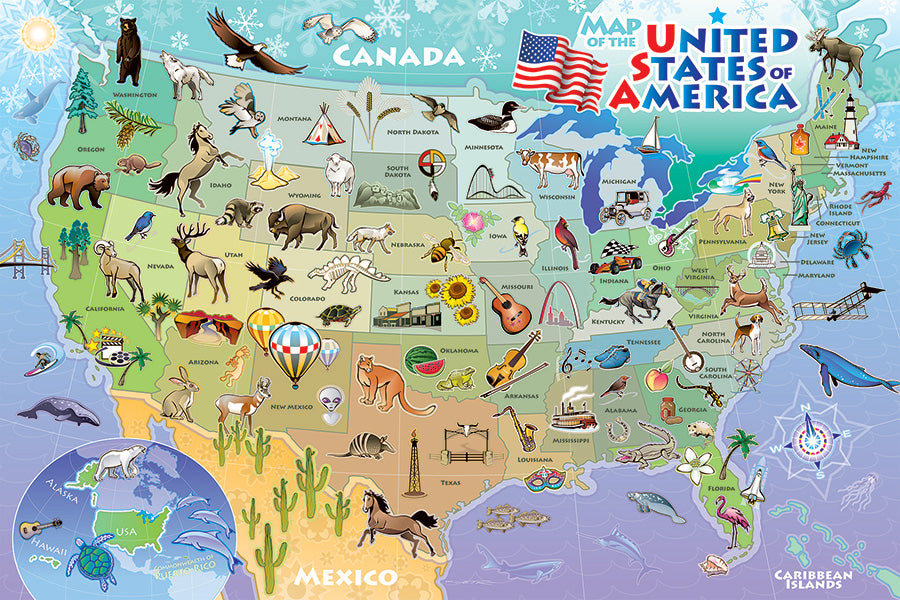 Map of the USA Floor Puzzle