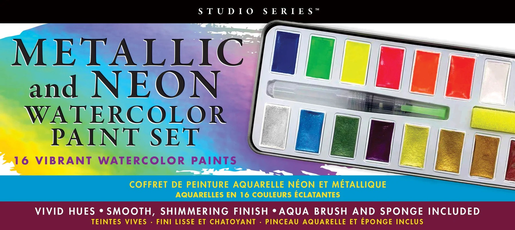 Metallic & Neon Watercolor Paint Set