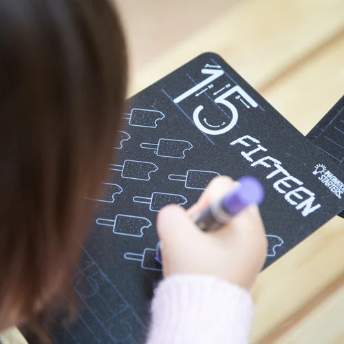 Numbers Chalkboard Coloring Flash Cards