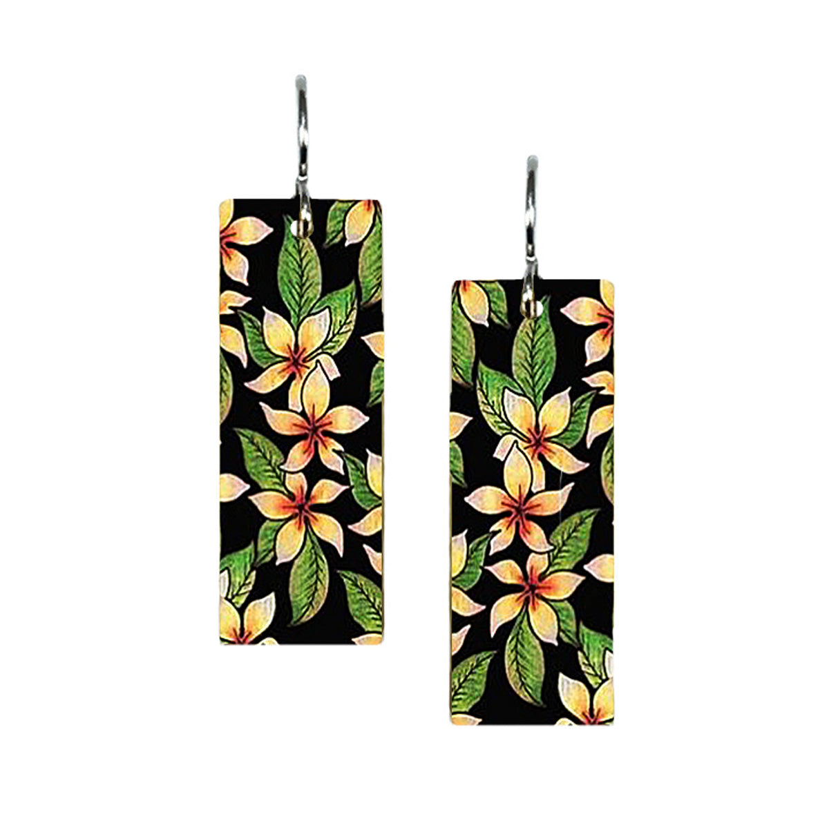 Plumeria Med Rectangle Earrings