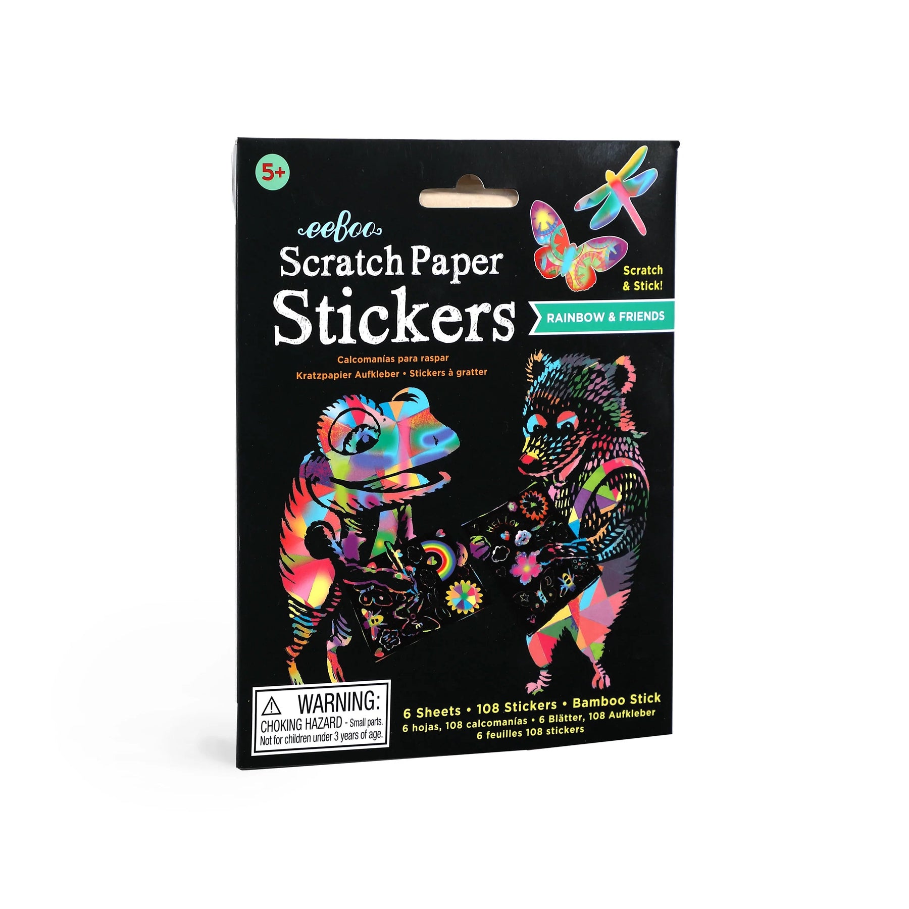 Rainbow and Friends Scratch Paper Stickers