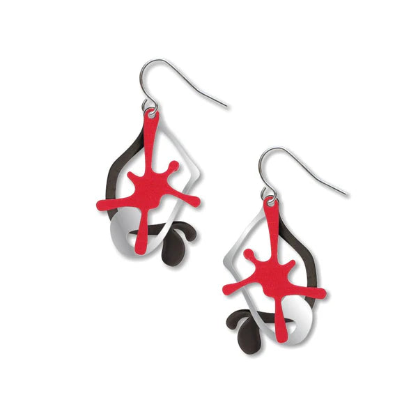 Splatter Earrings (red)