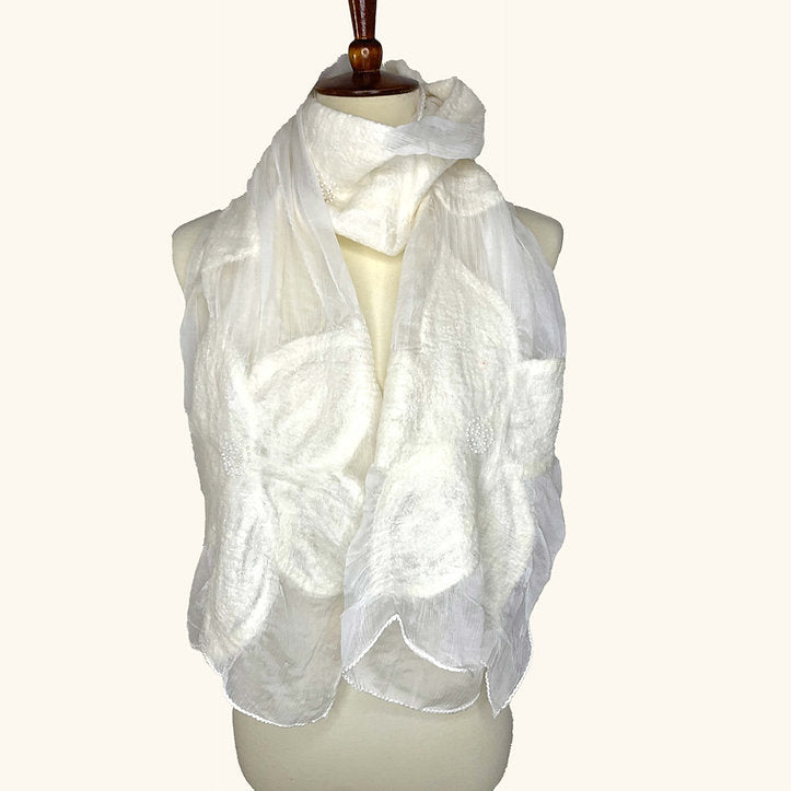 Spring Flower Scarf (White)