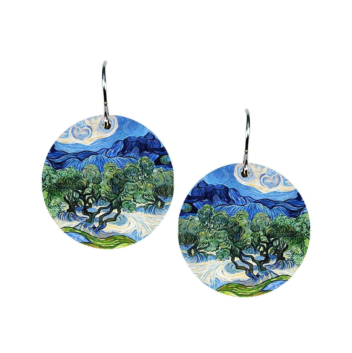 Van Gogh Olive Trees Disc Earrings