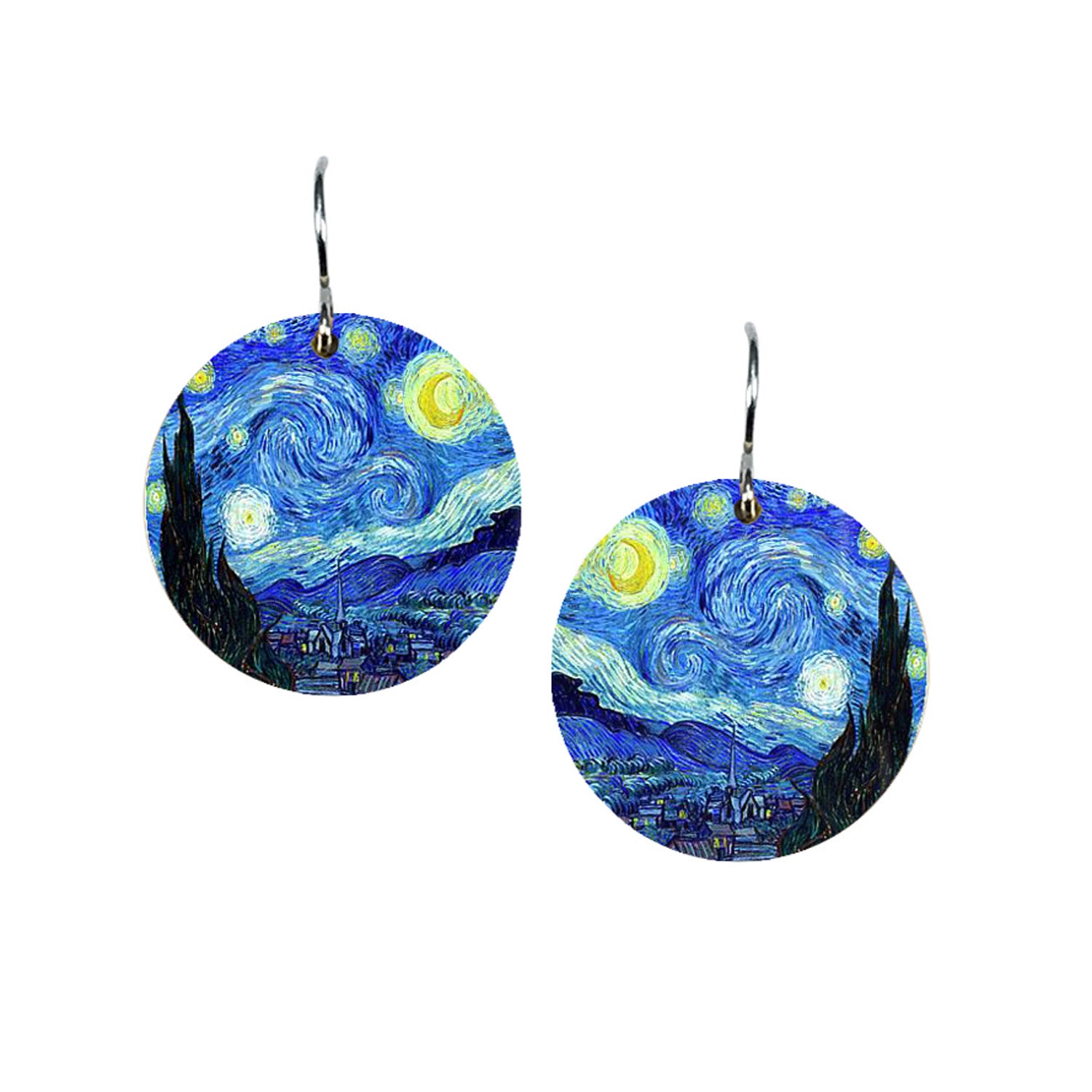 Van Gogh Starry Night Disc Earrings