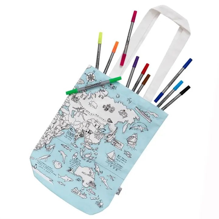 Eat Sleep Doodle World Map Tote Bag